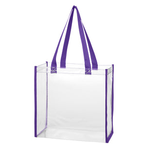 Clear EVA Tote Bag - Clear With Purple