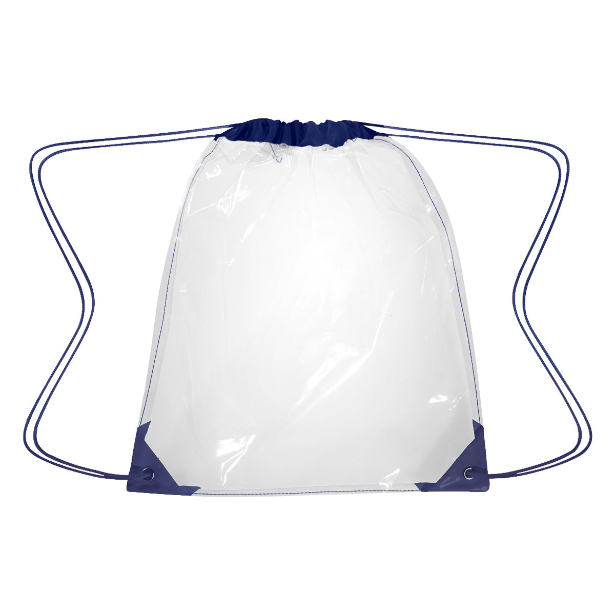 Clear EVA Drawstring Backpack - Clear With Navy