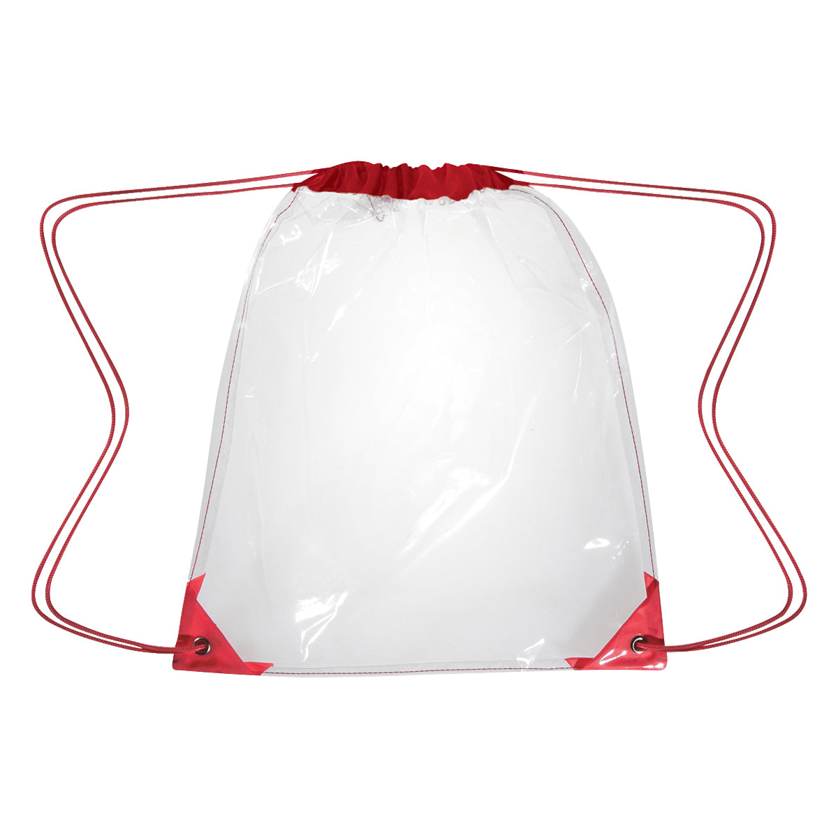 Clear EVA Drawstring Backpack - Clear With Red