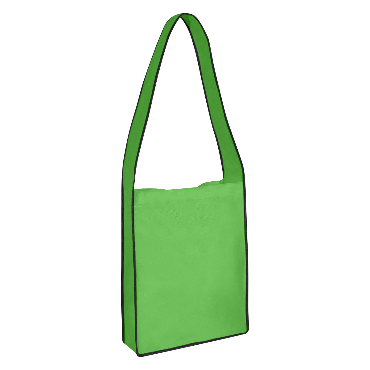 Non-Woven Messenger Tote Bag With Hook And Loop Closure - Lime
