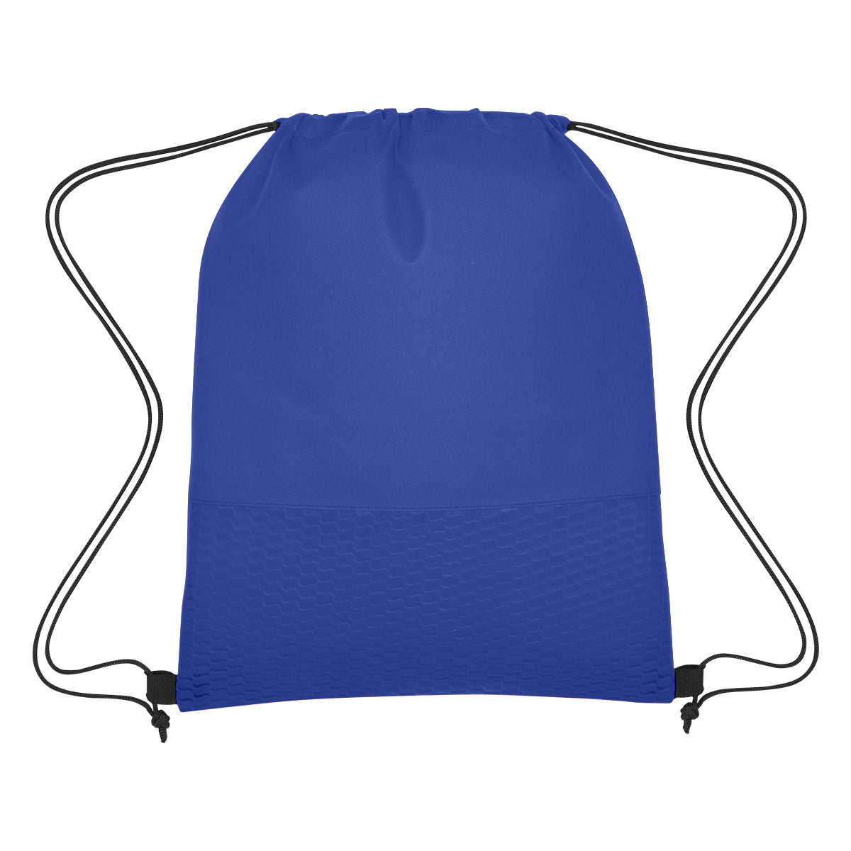 Wave Design Non-Woven Drawstring Bag - Royal Blue