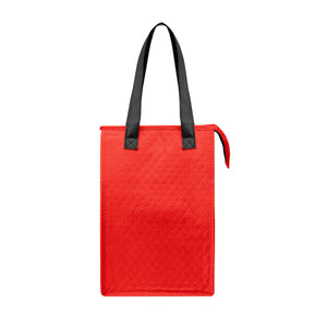 Dimples rPET Non-Woven Cooler Tote Bag - Red With Black