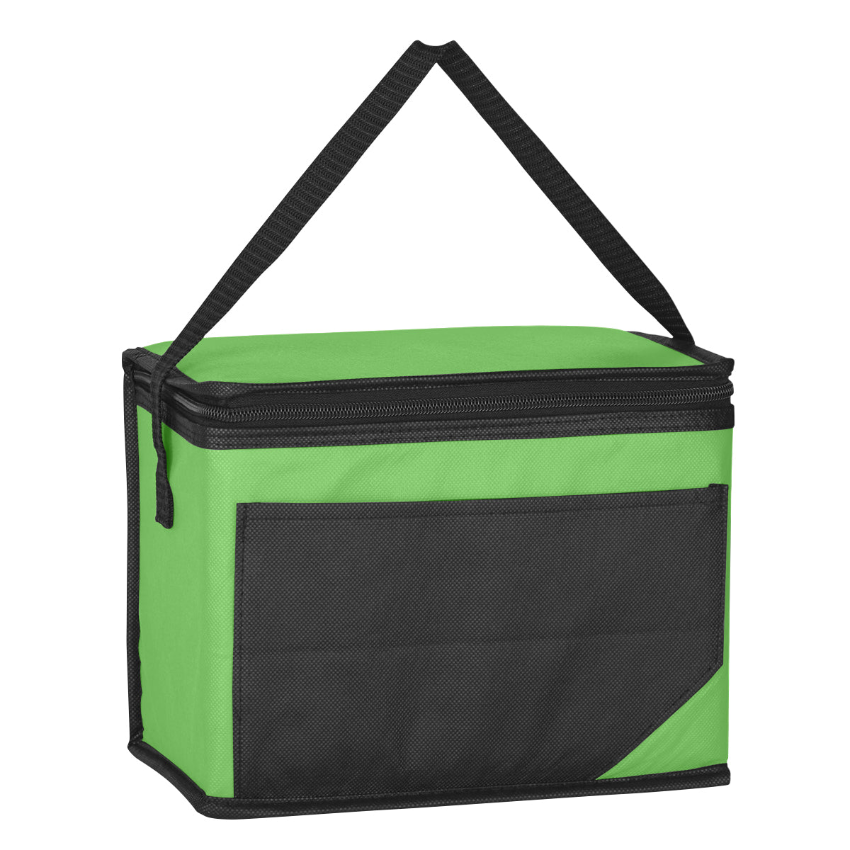 Non-Woven Chow Time Kooler Bag - Black With Lime