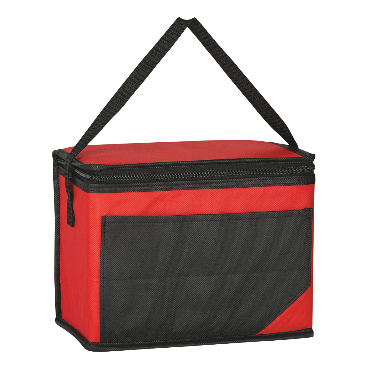 Non-Woven Chow Time Kooler Bag - Black With Red