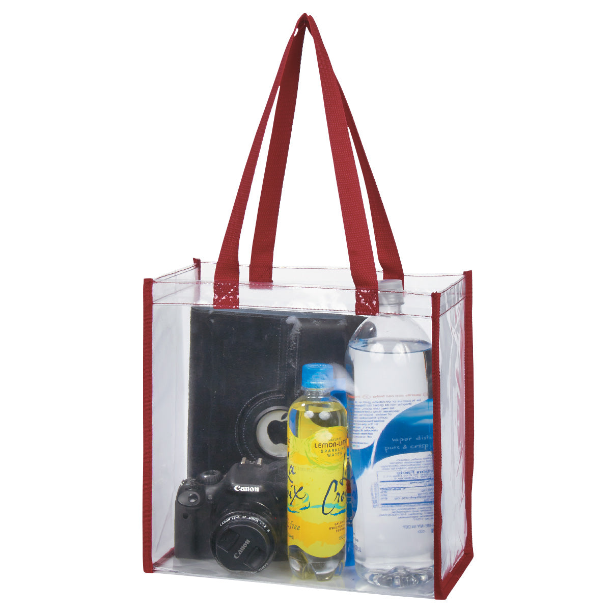 Clear Tote Bag - Maroon