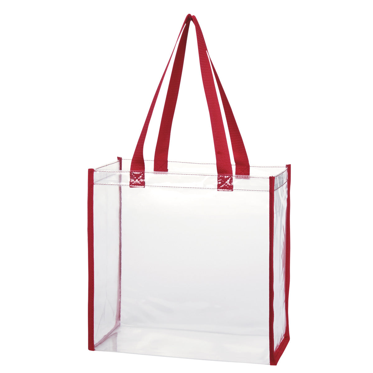 Clear Tote Bag - Clear With Red