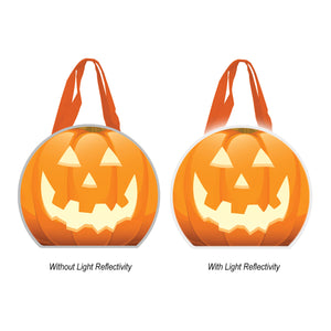 Reflective Halloween Pumpkin Tote Bag - Orange