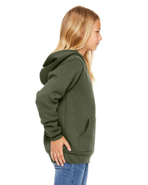 Bella + Canvas Youth Sponge Fleece Pullover Hooded Sweatshirt - Side