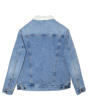 Threadfast Unisex Sherpa-Lined Denim Jacket - Back