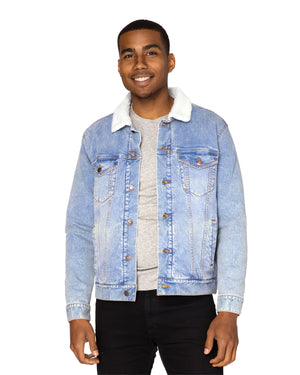 Threadfast Unisex Sherpa-Lined Denim Jacket - Front