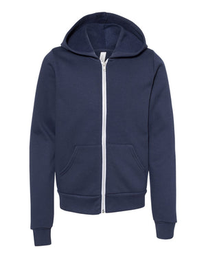 BELLA + CANVAS Youth Sponge Fleece Full-Zip Hooded Sweatshirt