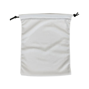 7" W X 9" H Polyester Drawstring Bag - White