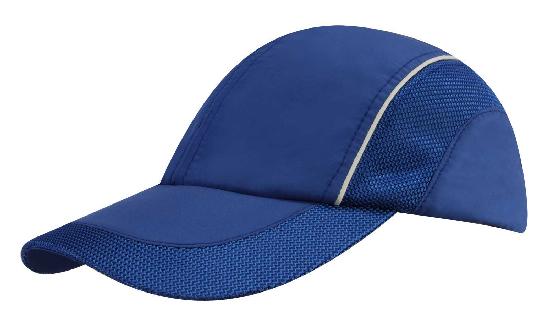4 Panel Sports Cap with Mesh Inserts - Custom Embroidered - Royal With White