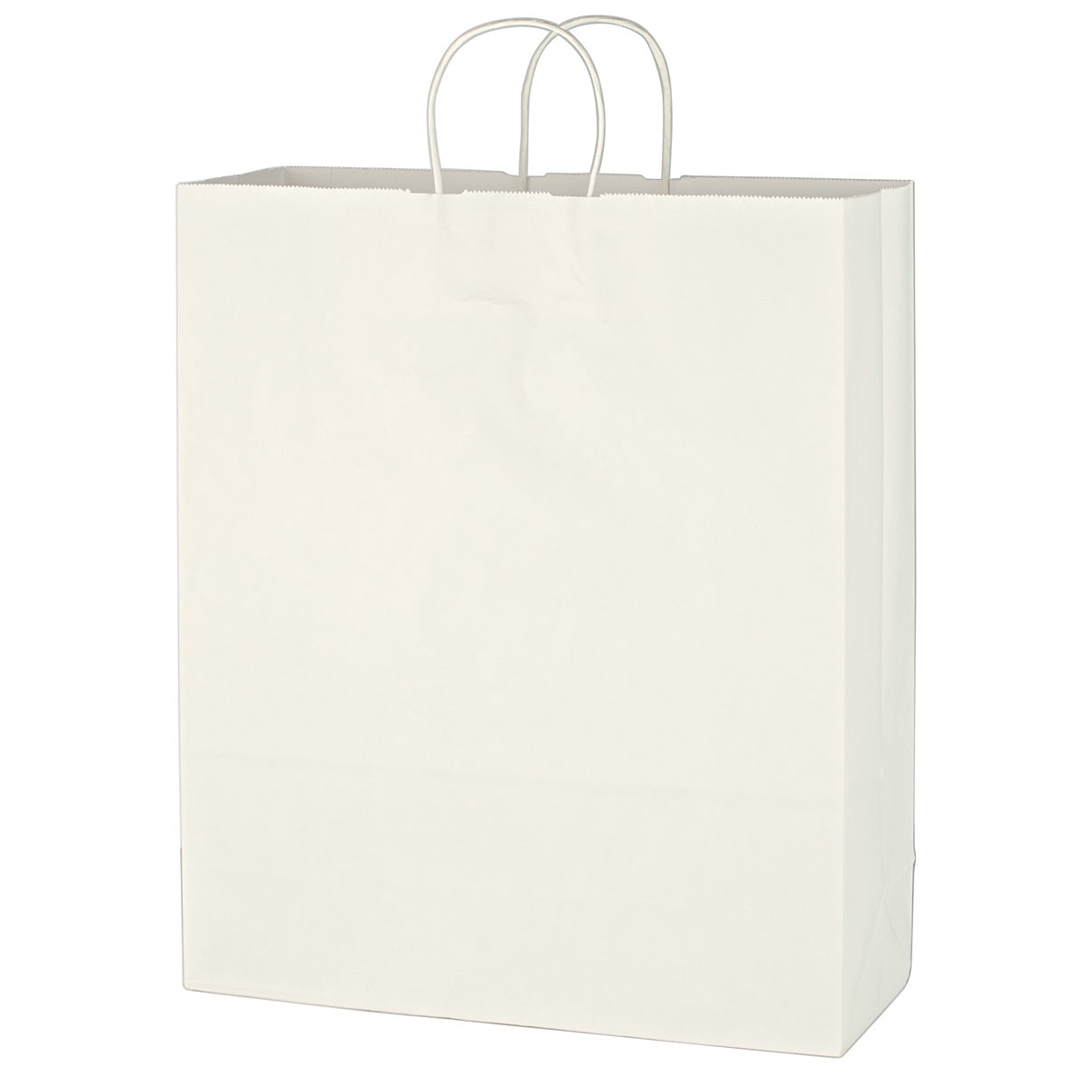 Kraft Paper White Shopping Bag - 16" x 19" - White