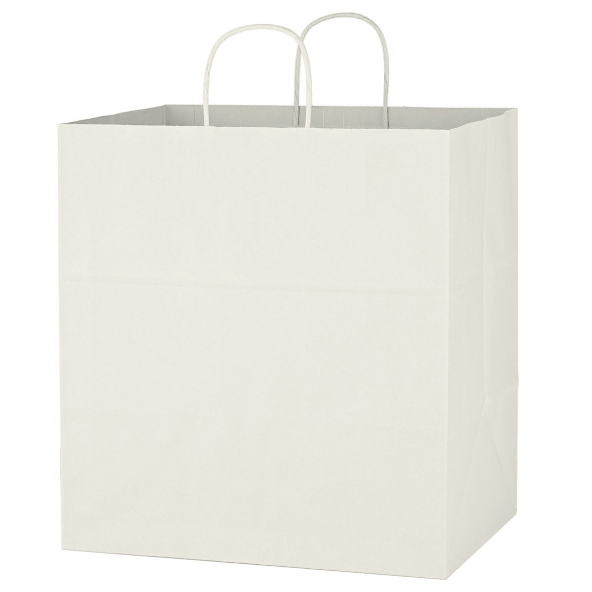 Kraft Paper White Shopping Bag - 14" x 15" - White