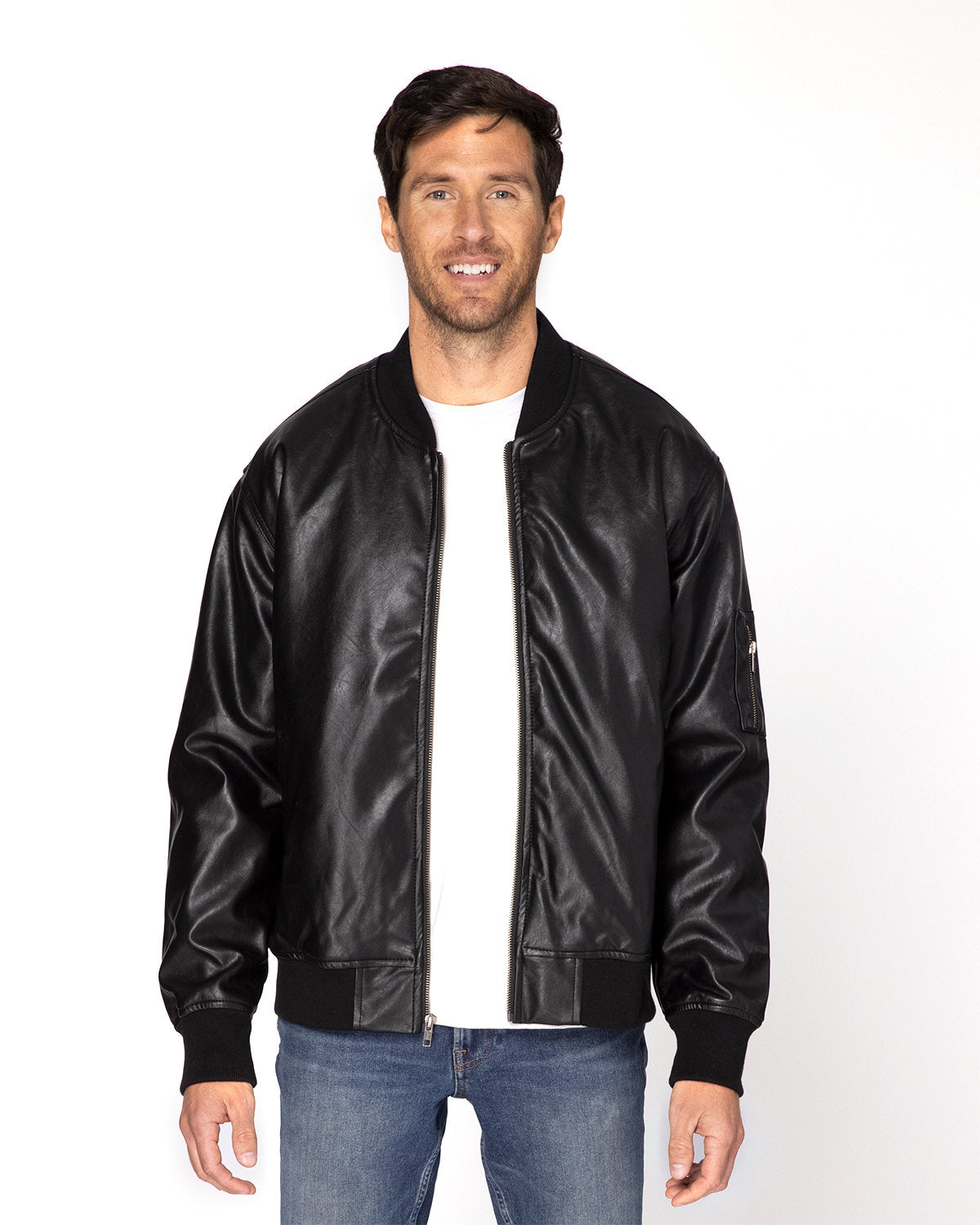 Threadfast Unisex Bomber Jacket - Front
