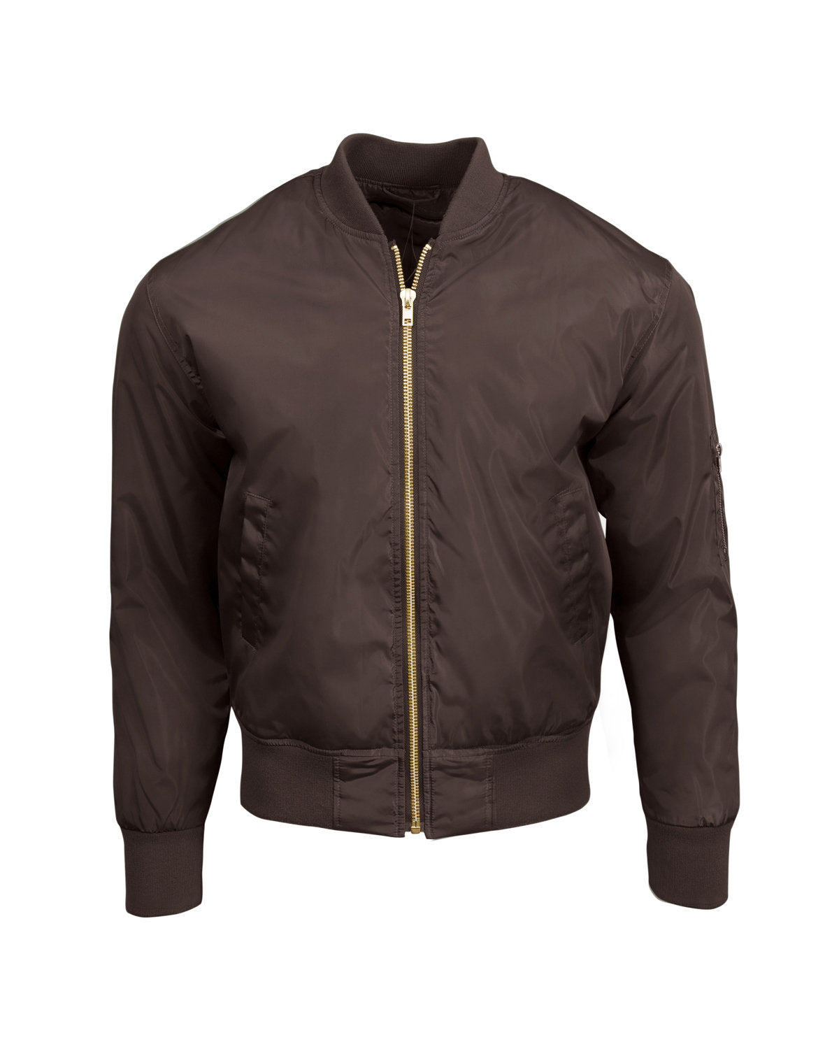Threadfast Unisex Bomber Jacket - Brown Vegan Lthr