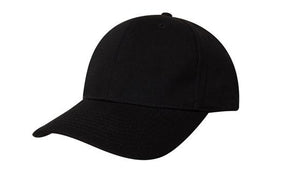 6 Panel Chino Twill Cap - Custom Embroidered - Black