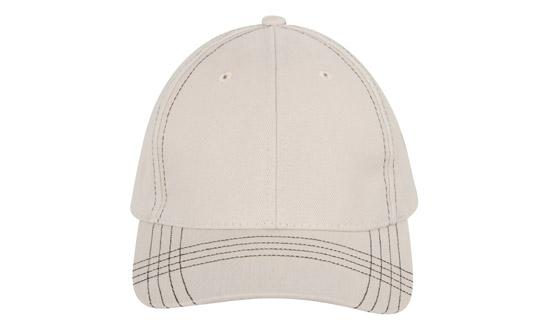 6 Onl BHC Cap with Contrast Stitching - Custom Embroidered - Stone With Black