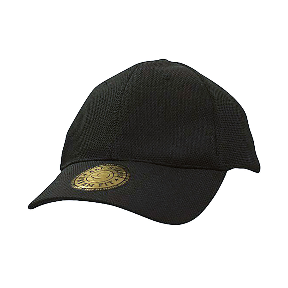 6 Panel Double Pique Dream Fit Cap - Custom Embroidered - Black
