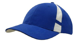 6 Panel Hbc Cap with Crown Inserts - Custom Embroidered - Royal With White