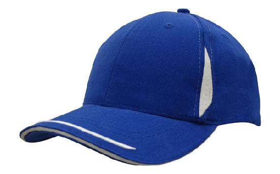 6 Panel BHC Cap Crown Insert & Sandwich - Custom Embroidered - Royal With White