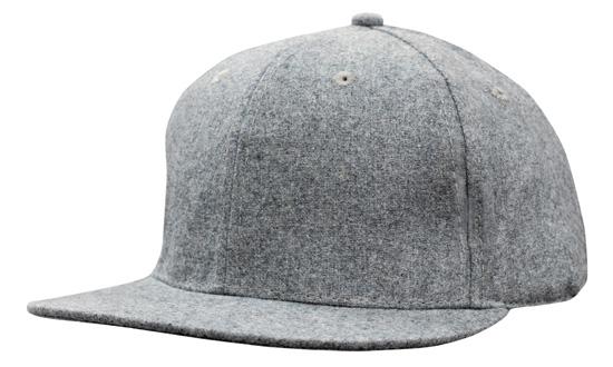 6 Panel Grey Marble Flannel Flat Peak Cap - Custom Embroidered - Gray