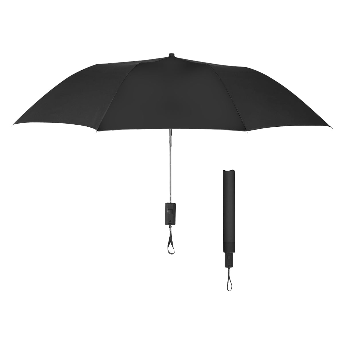 44" Arc Automatic Open Telescopic Folding Umbrella - Black