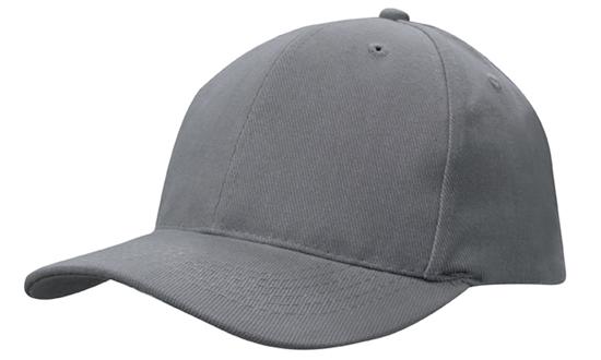 6 Panel Brushed Heavy Cotton Cap with Plastic Strap - Custom Embroidered - Charcoal