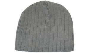 Acrylic Cable Knit Beanie - Custom Embroidered - Charcoal