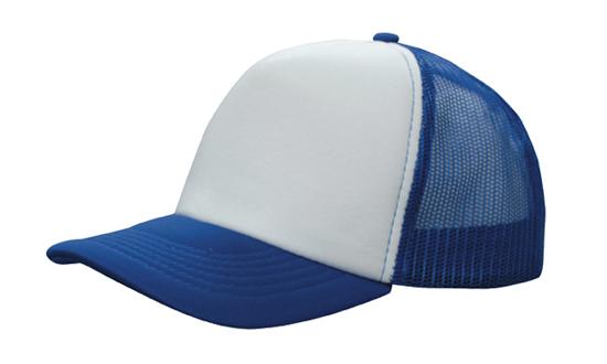 Low-profile Trucker's Mesh Cap - White With Royal