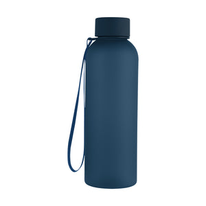 20 Oz. Morgan rPET Rubberized Bottle With Carry Strap - Frost Navy