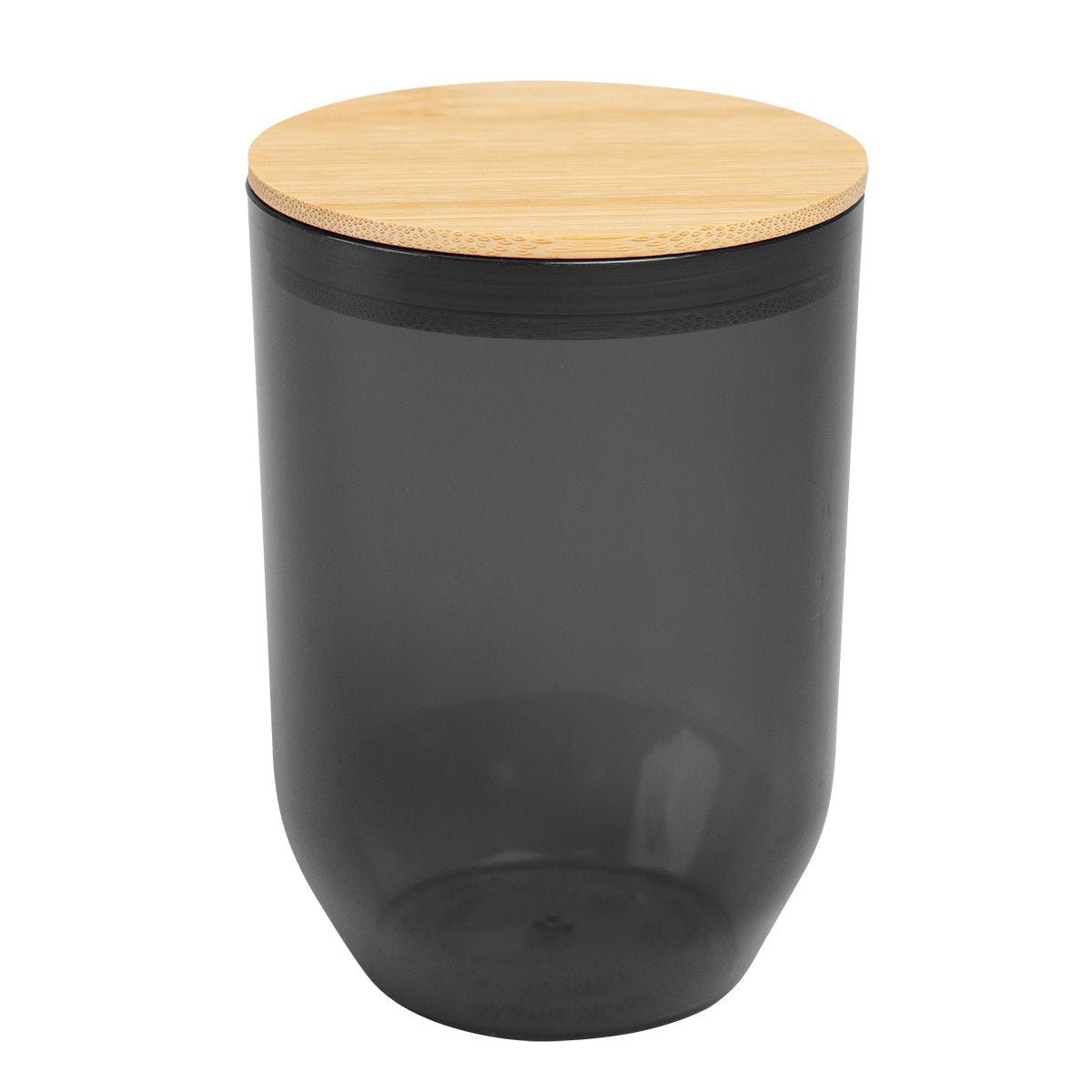 12 Oz. rPET Wine Tumbler With Bamboo Lid - Translucent Black