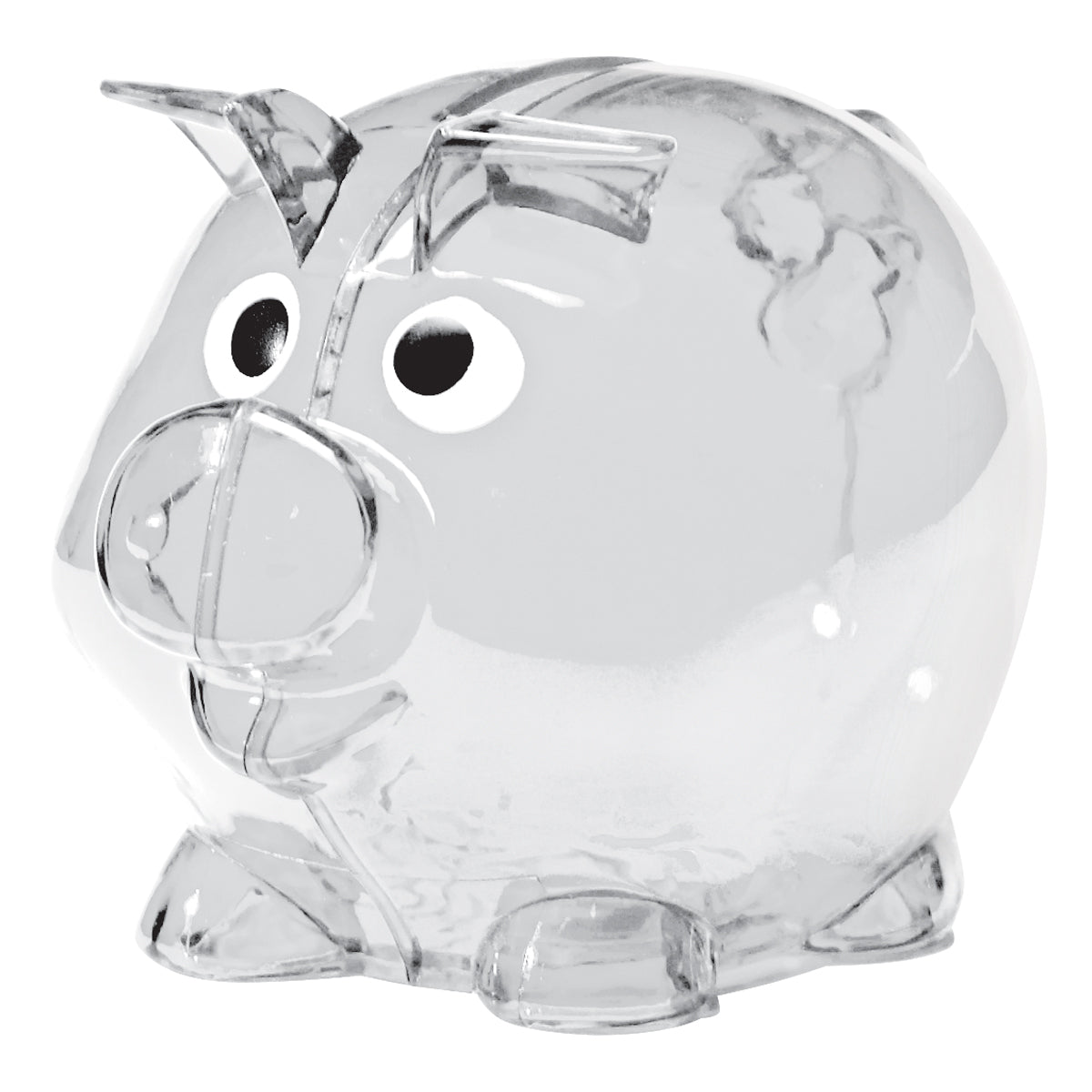Mini Plastic Piggy Bank - Clear