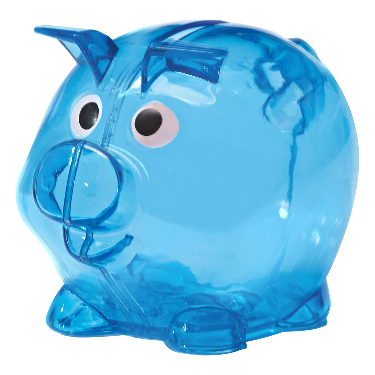 Mini Plastic Piggy Bank - Translucent Blue
