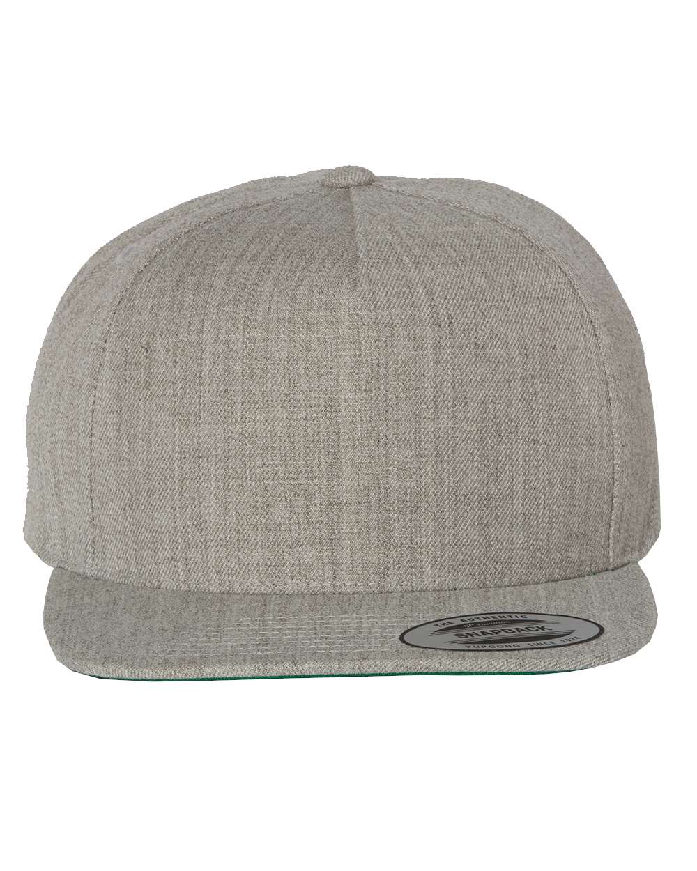 YP Classics Adult Structured Flat Visor Classic Snapback Cap - Heather Grey