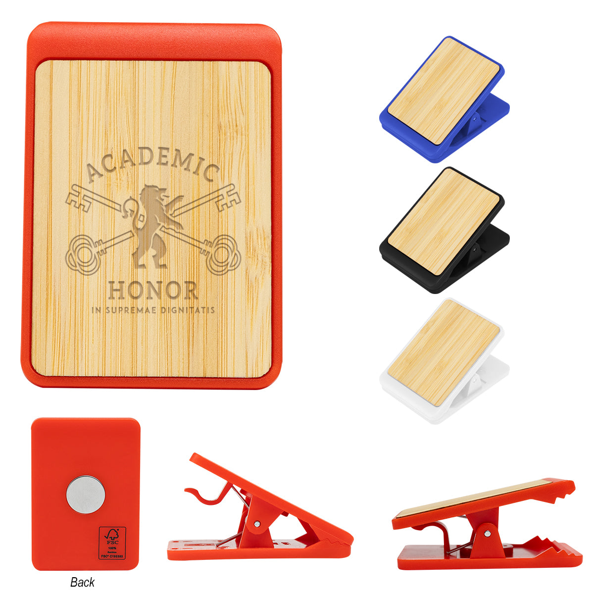 MAGNETIC CLIP WITH BAMBOO ACCENT