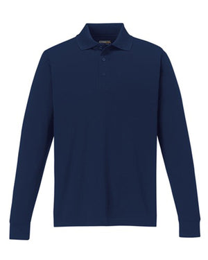 Men's Tall Pinnacle Performance Long-Sleeve Piqué Polo - Classic Navy