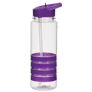 24 Oz. Tritan™ Banded Gripper Bottle - Clear With Purple