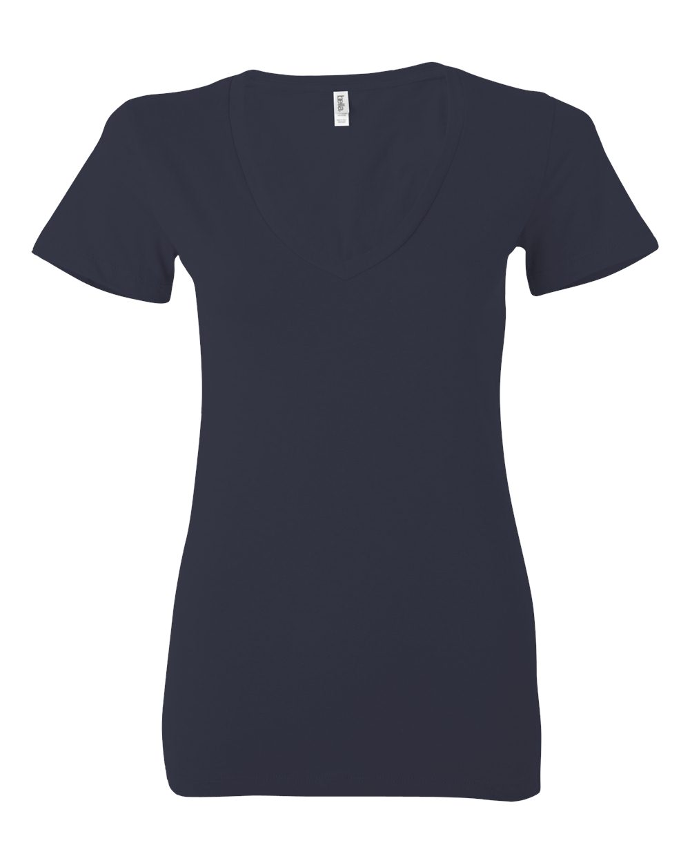 BELLA + CANVAS Ladies' Jersey Short-Sleeve Deep V-Neck T-Shirt - Navy