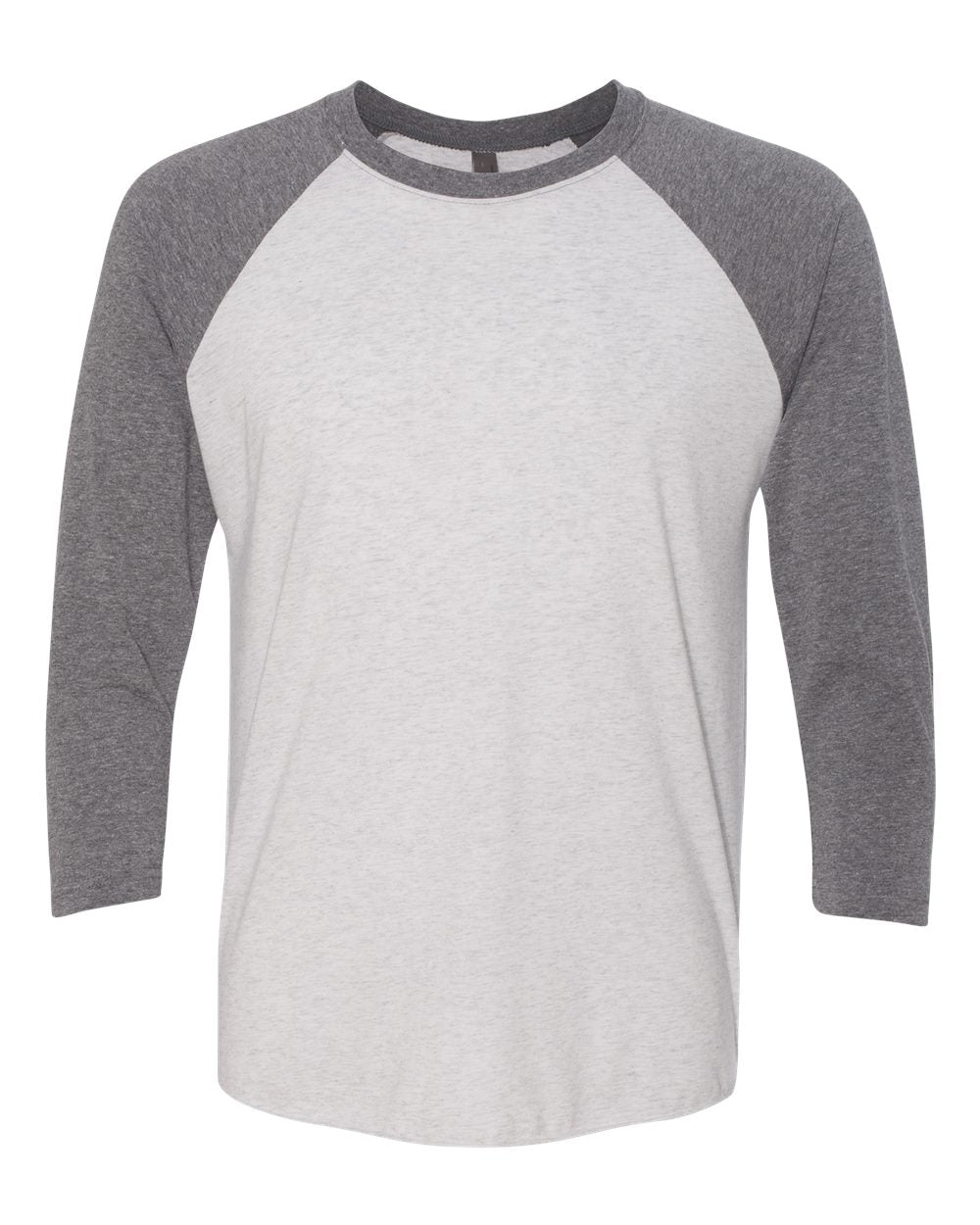 Next Level Unisex Triblend Three-Quarter Sleeve Raglan - Premium Heather Sleeves/ Heather White Body