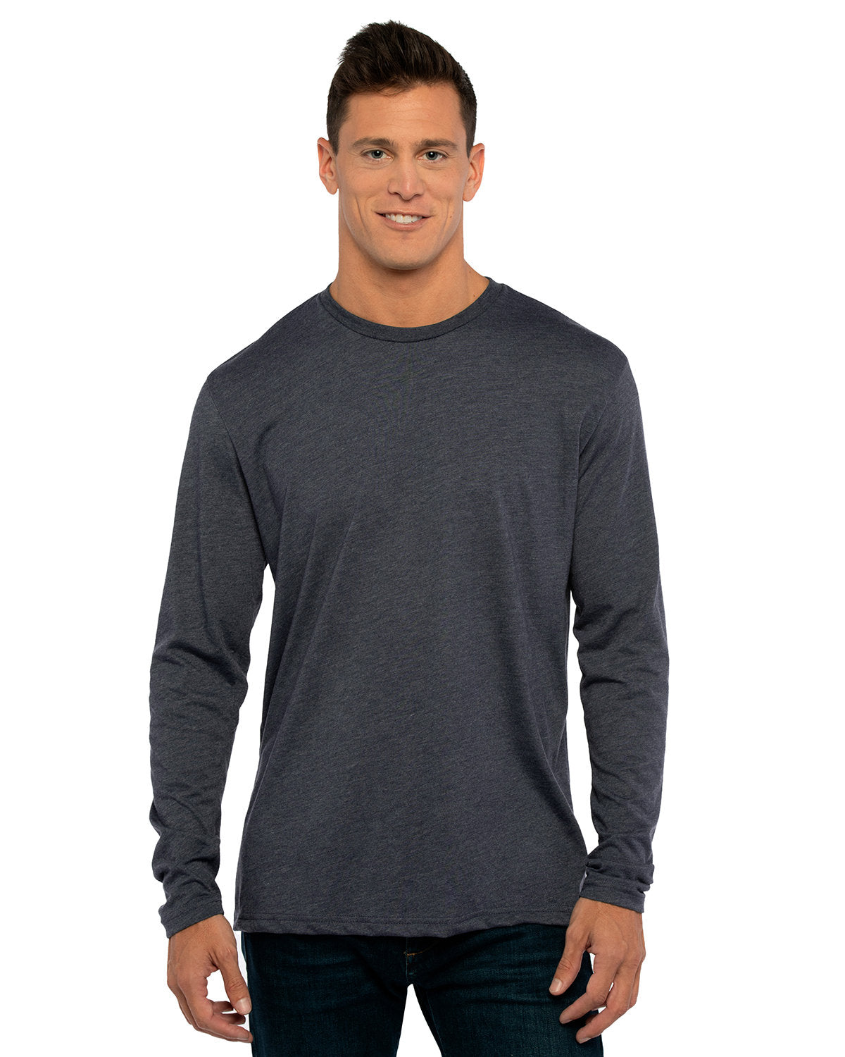 Next Level Apparel Men's Triblend Long-Sleeve Crew - Front