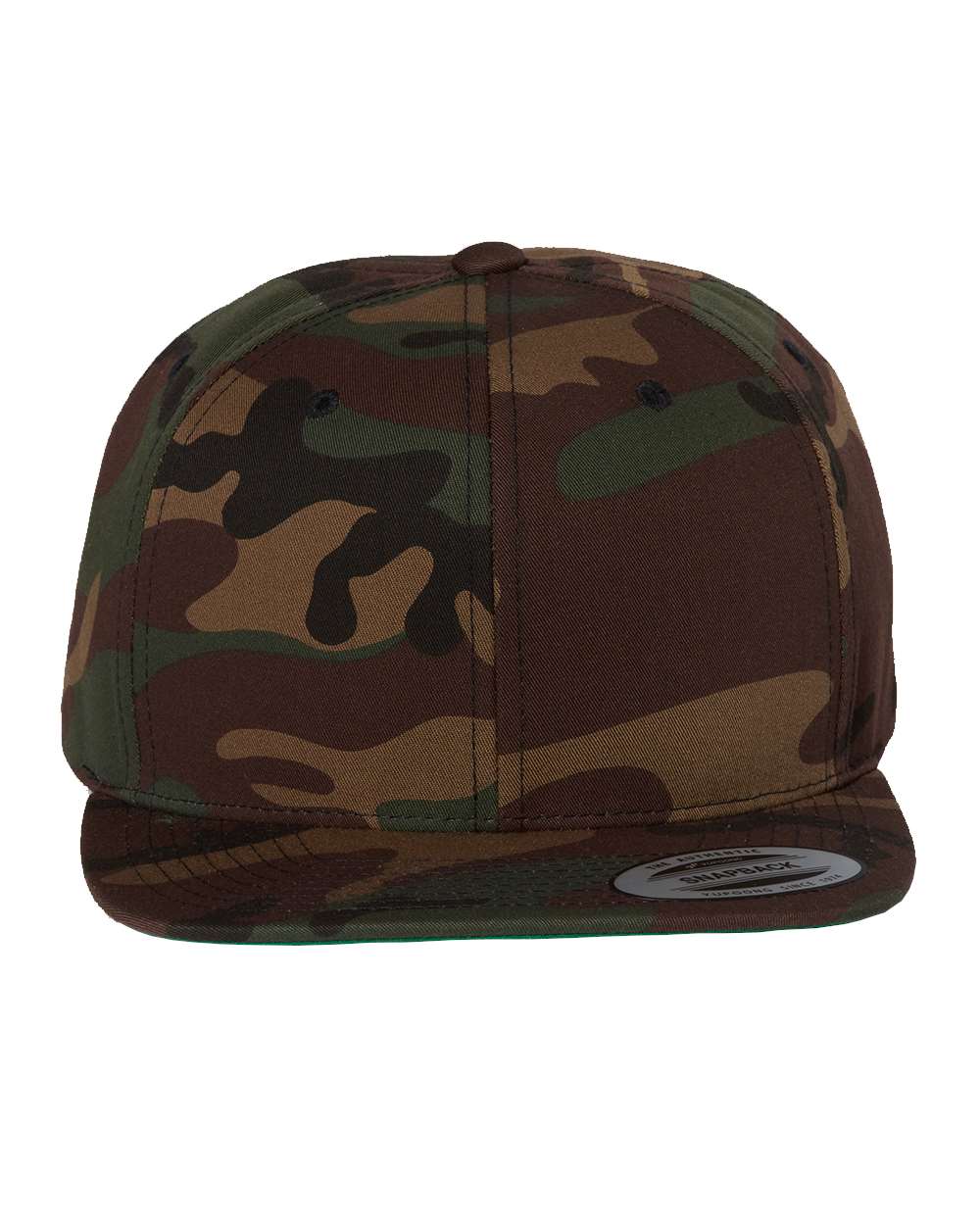 YP Classics Adult Structured Flat Visor Classic Snapback Cap - Green Camo