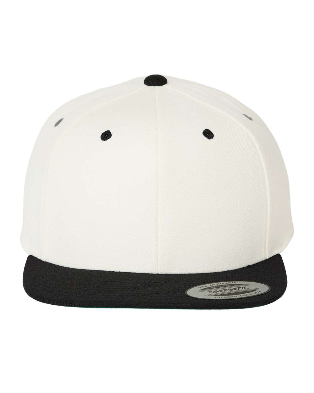 YP Classics Adult Structured Flat Visor Classic Snapback Cap - Natural/ Black