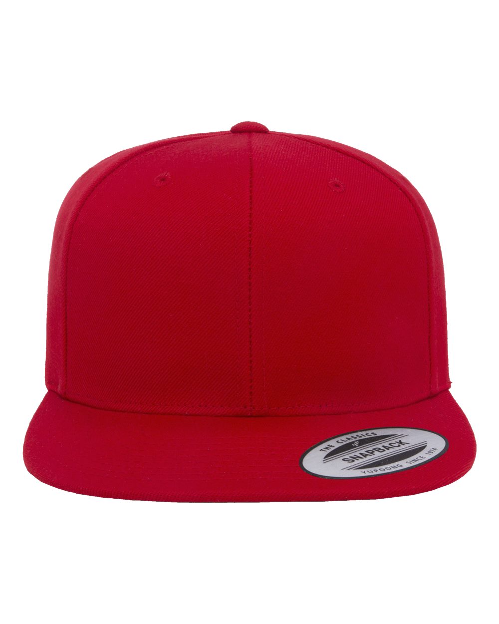 YP Classics Adult Structured Flat Visor Classic Snapback Cap - Red