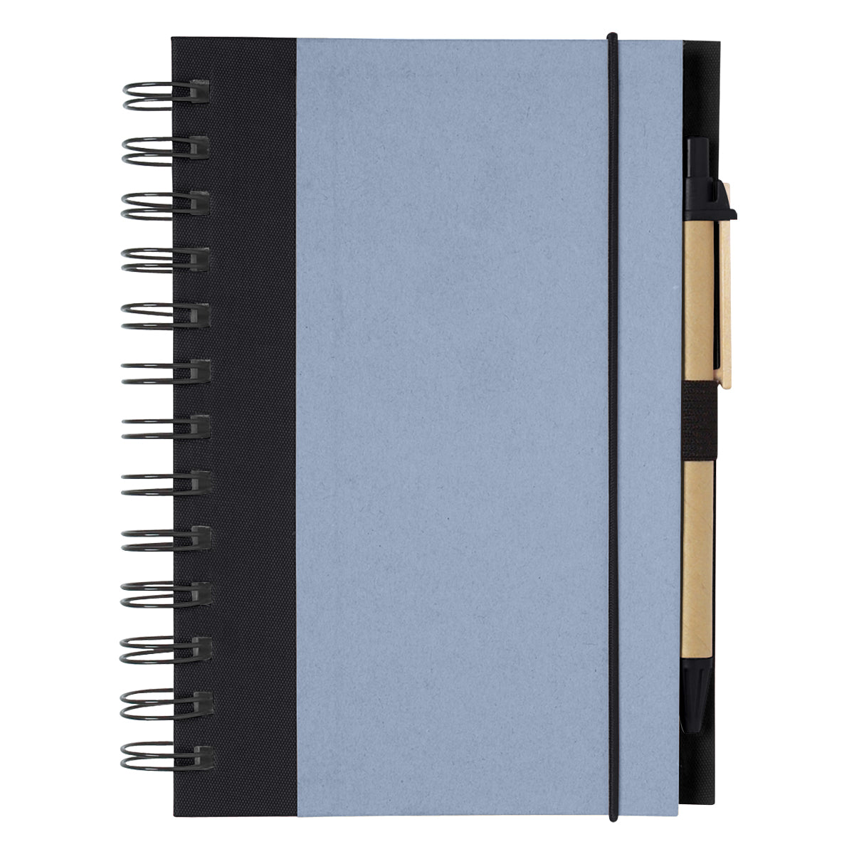 ECO-INSPIRED SPIRAL NOTEBOOK & PEN - Blue With Black