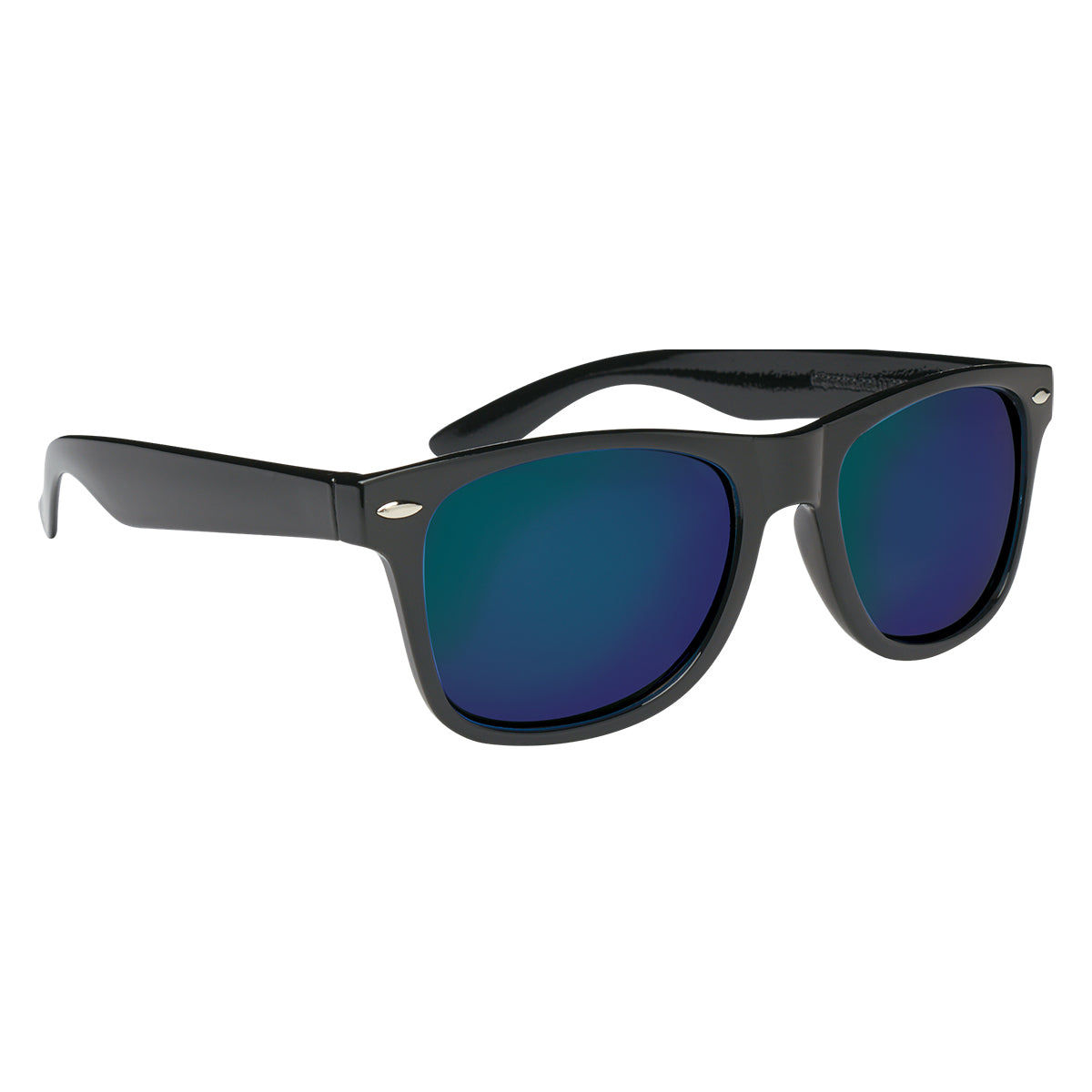 Mirrored Malibu Sunglasses - Black With Green