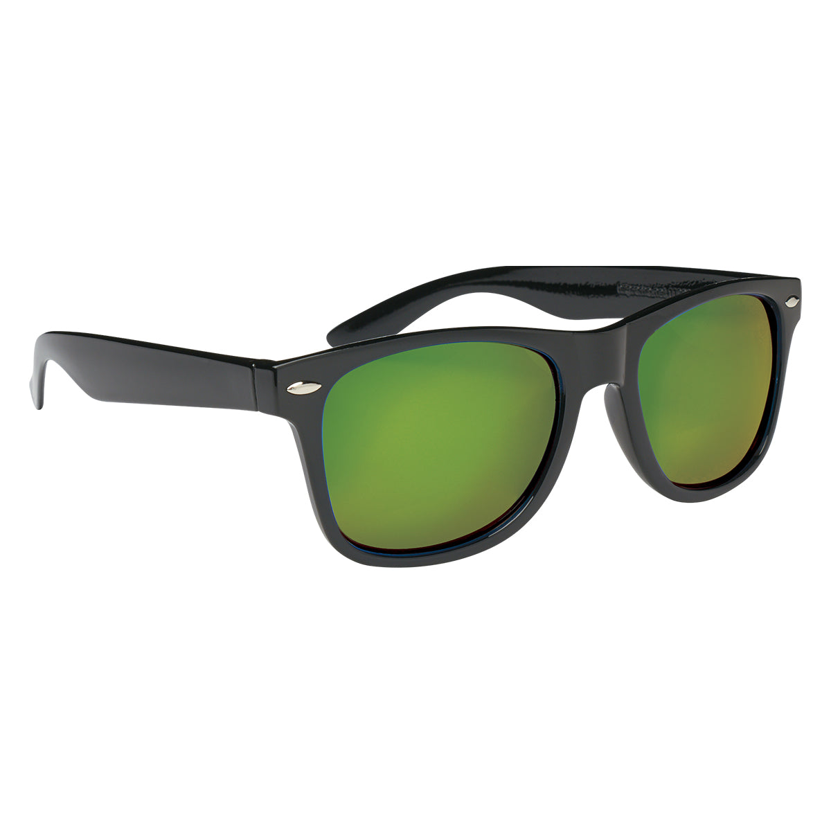 Mirrored Malibu Sunglasses - Black With Yellow