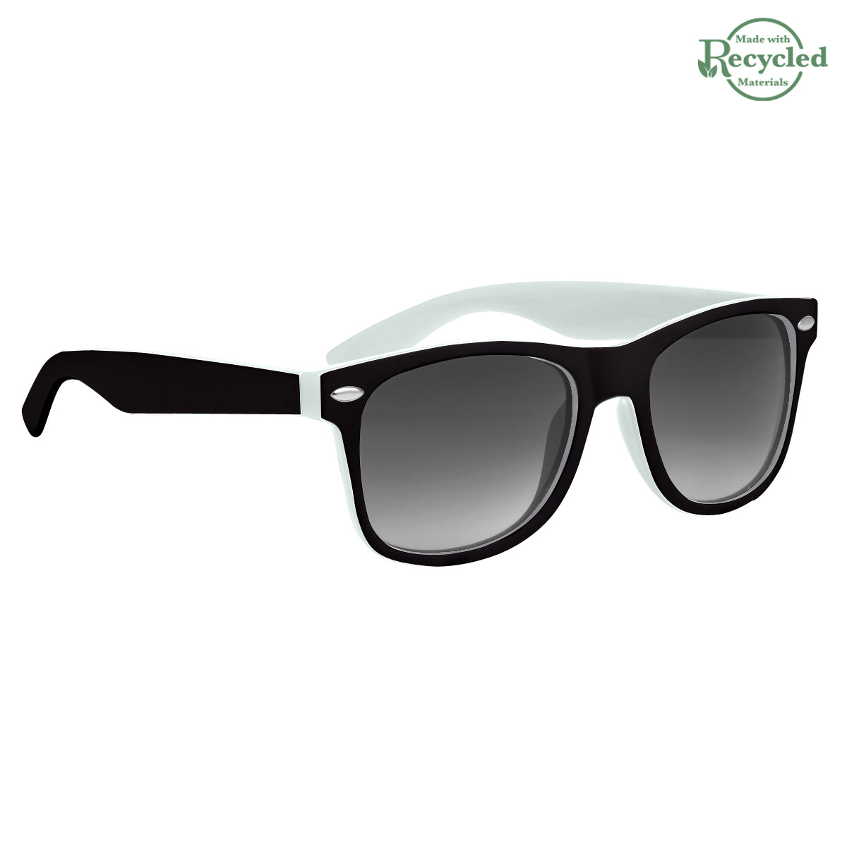 Two-Tone Malibu Sunglasses - White With Black