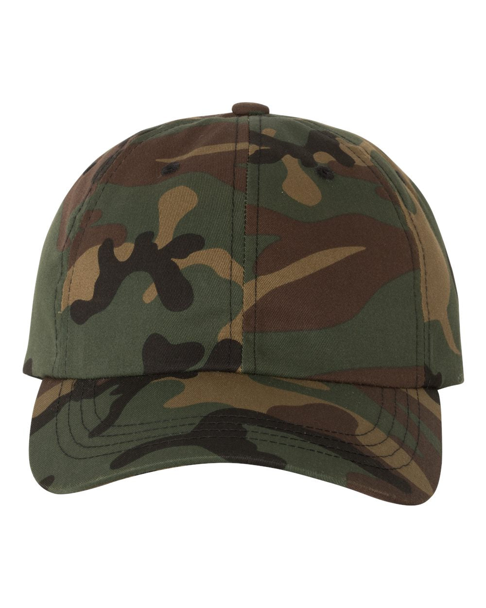 YP Classics Adult Low-Profile Cotton Twill Dad Cap - Green Camo